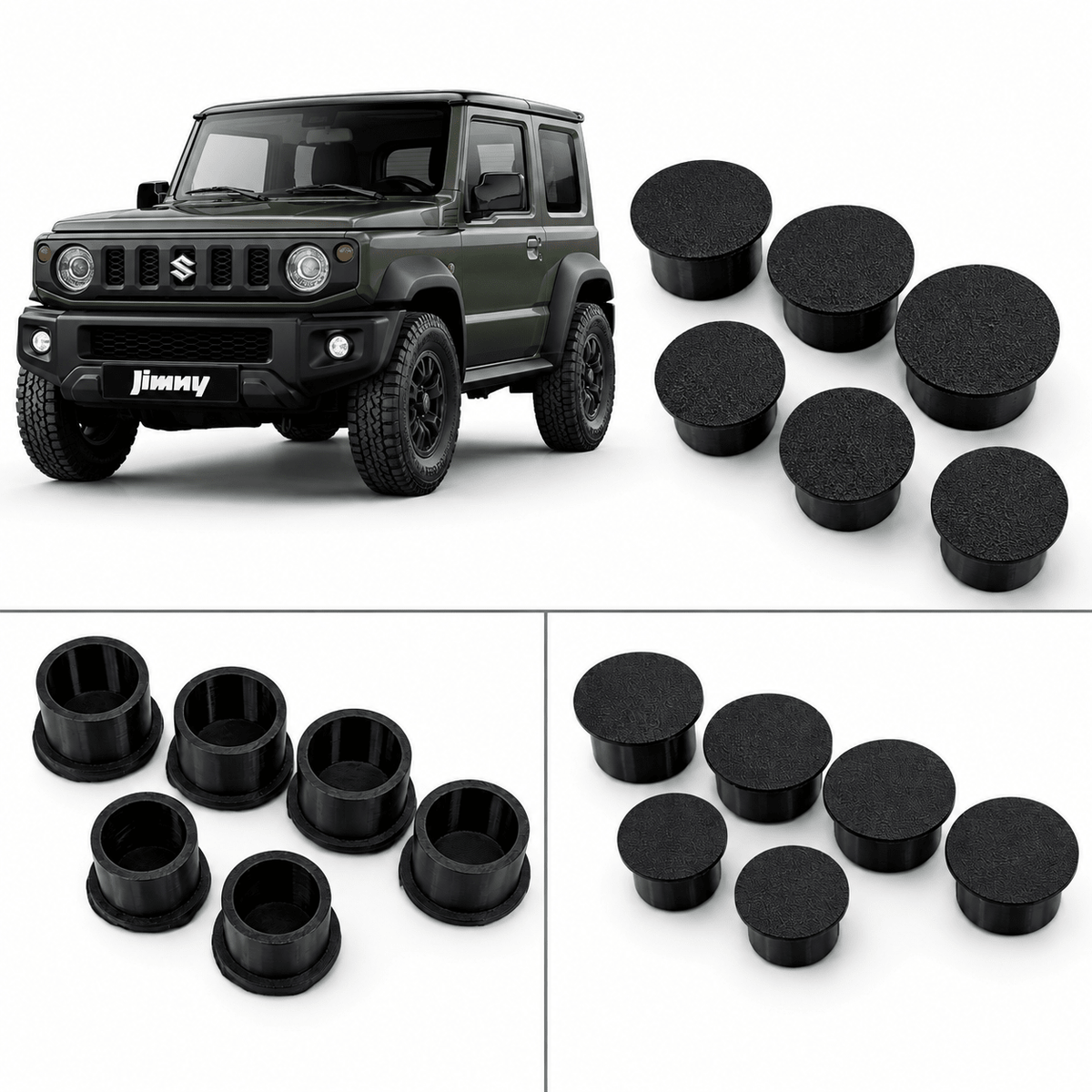 TPU Chassis Plug Cover for Jimny JB74 (Rubber) 6 PCS Set - GZERO Systems